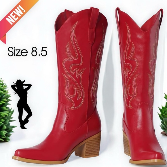 NWT Scarlet Red Western Boots - Picture 8 of 15